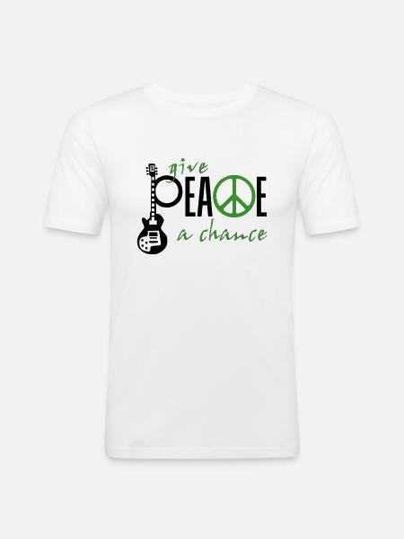 give_ peace_a_chance - Männer Slim Fit T-Shirt - Weiß