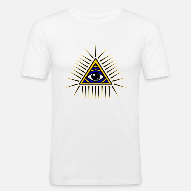 Illuminati Geschenk Idee - Männer Slim Fit T-Shirt - Weiß