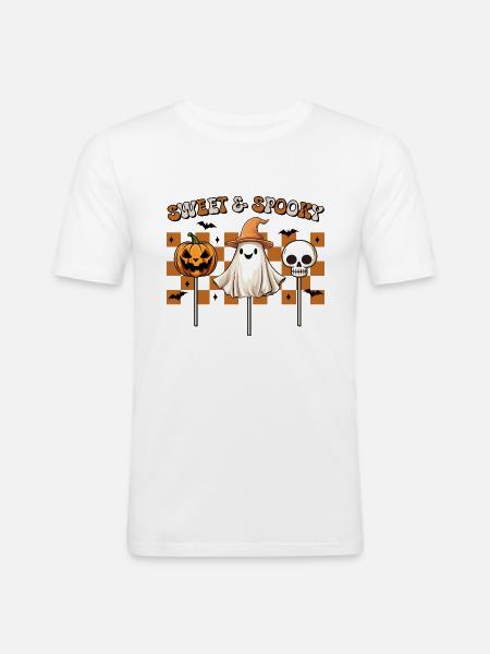 Halloween doux et effrayant - T-shirt près du corps Homme - blanc
