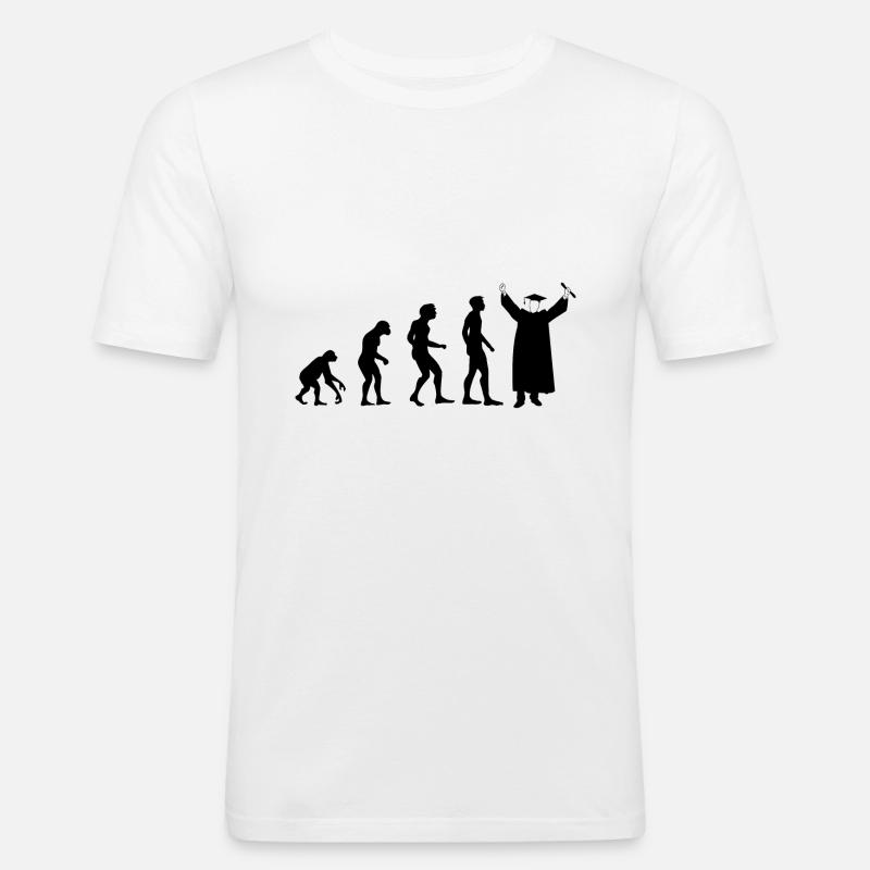 Evolution Abschluss - Männer Slim Fit T-Shirt - Weiß