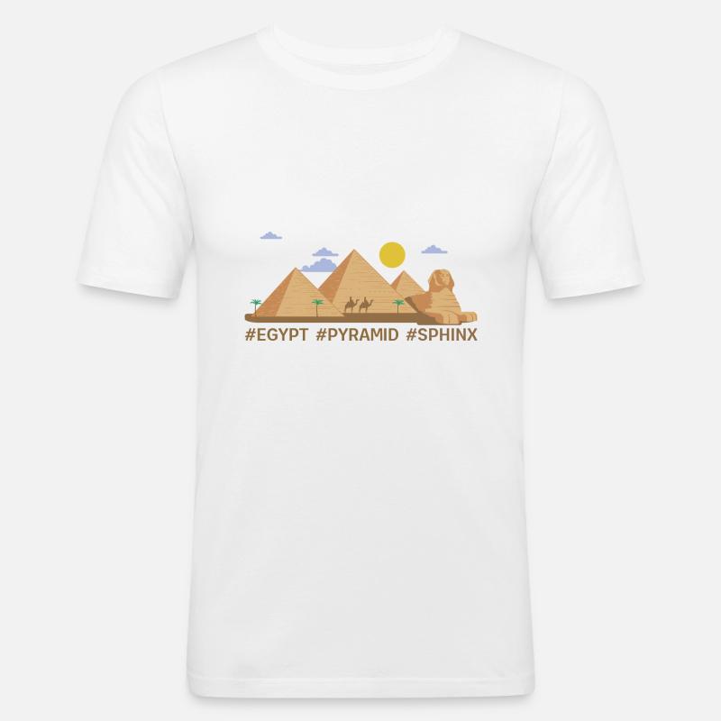 Pyramiden - Männer Slim Fit T-Shirt - Weiß