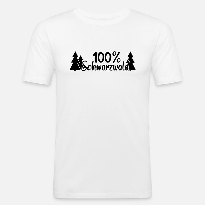 100% Schwarzwald - Männer Slim Fit T-Shirt - Weiß