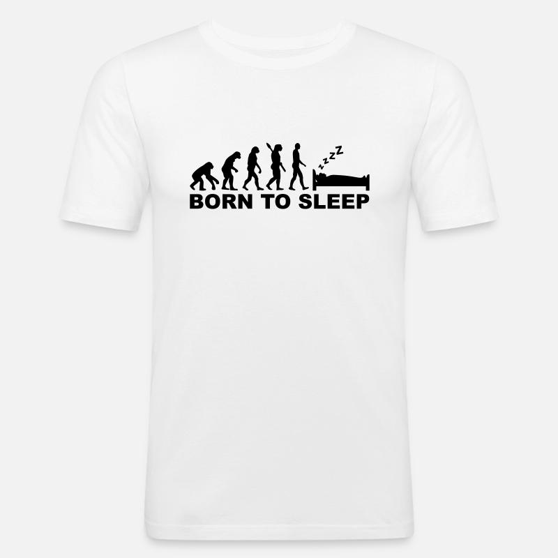 Evolution Dormir - T-shirt près du corps Homme - blanc
