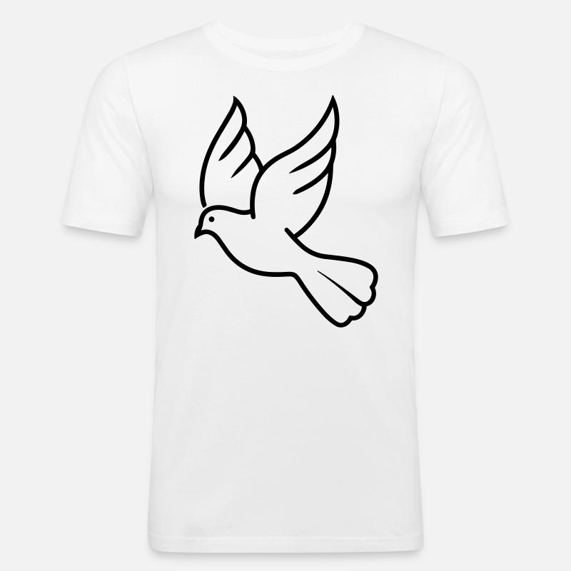 Taube - Männer Slim Fit T-Shirt - Weiß