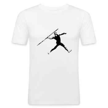 Lancer du javelot - Lanceurs de javelot - Athlétisme - T-shirt près du corps Homme - blanc - Devant - Nik (191cm)