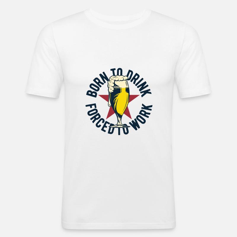 Coole Bier Sprüche Geschenk - Männer Slim Fit T-Shirt - Weiß