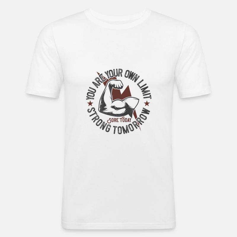 muscle - Men's Slim Fit T-Shirt - white