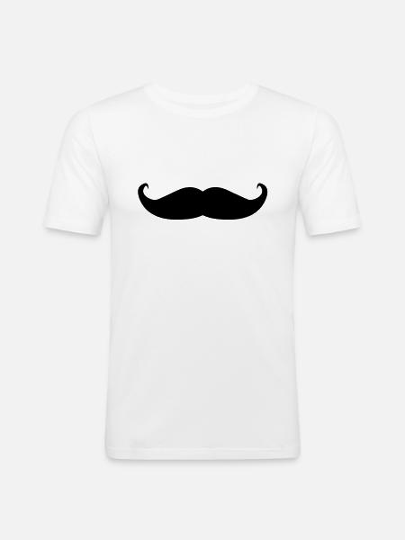 Moustache - Men's Slim Fit T-Shirt - white