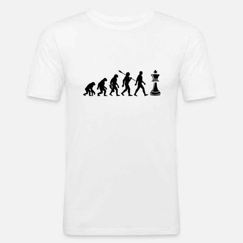 Evolution - Schach - Schachspieler - Männer Slim Fit T-Shirt - Weiß