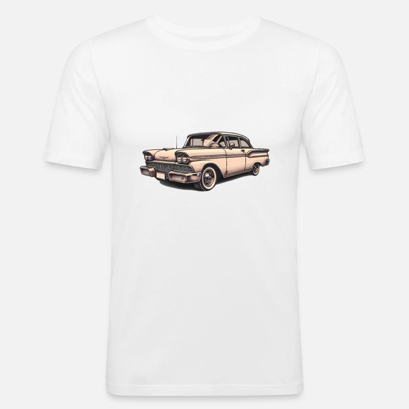 Oldtimer Oldtimer Illustration - Männer Slim Fit T-Shirt - Weiß