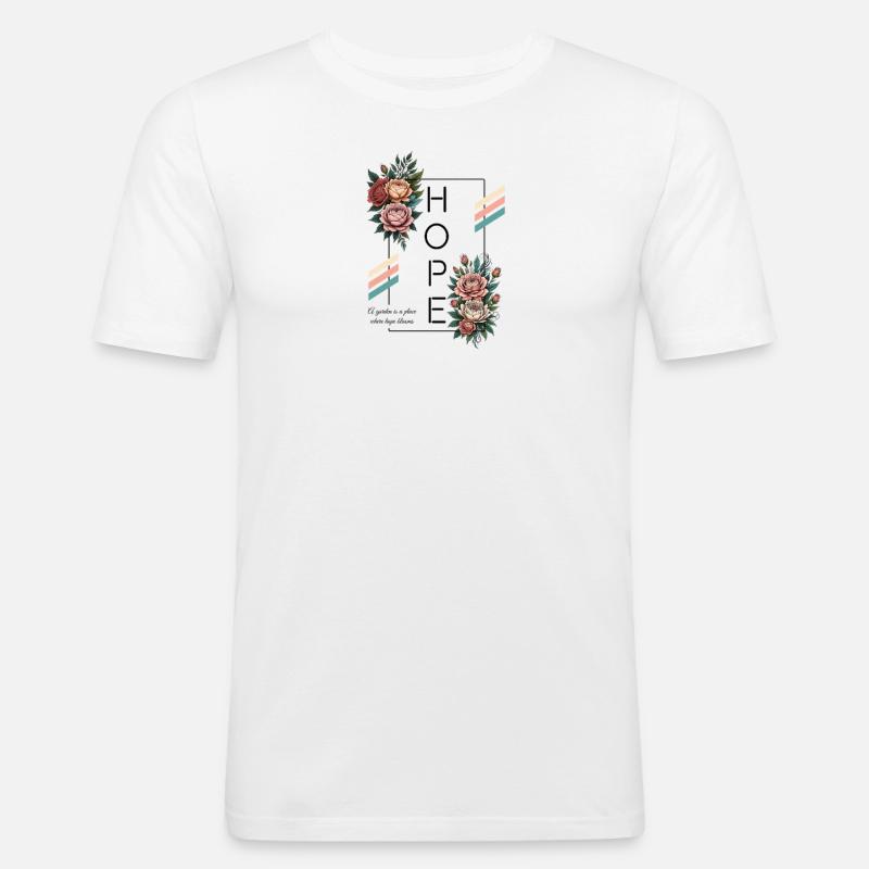 Hope Blooms Blumengarten - Männer Slim Fit T-Shirt - Weiß