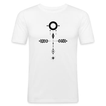 Nordic Sun - Männer Slim Fit T-Shirt - Weiß - Vorne - Nik (191cm)