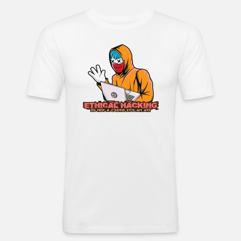 Hacker hacking ethical hackers - Men's Slim Fit T-Shirt - white