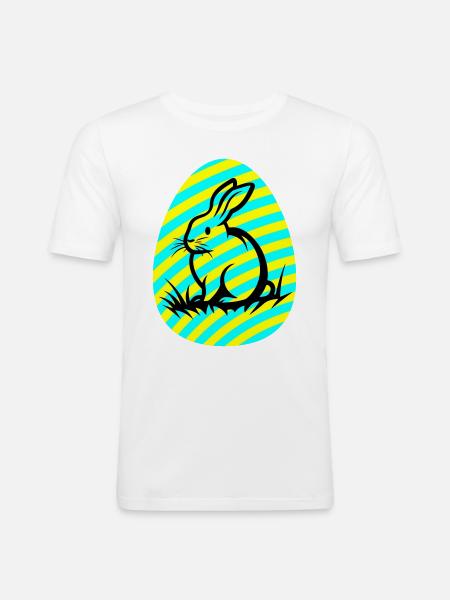 Bunny Easter Icon - Men's Slim Fit T-Shirt - white