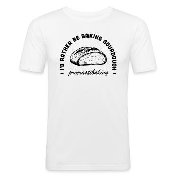 Humor Zitate Bäcker Tradwife - Männer Slim Fit T-Shirt - Weiß - Vorne - Nik (191cm)