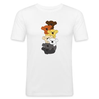 Bear Brotherhood Flag Pride LGBTQ Koala Haufen - Männer Slim Fit T-Shirt - Weiß - Vorne - Nik (191cm)
