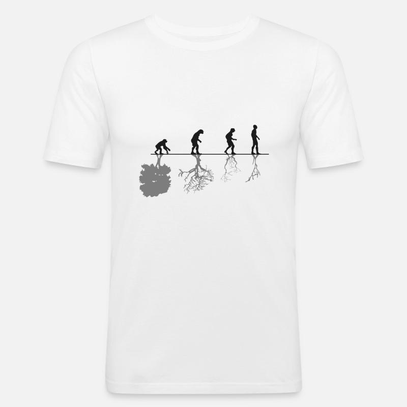 Evolution Black - Männer Slim Fit T-Shirt - Weiß