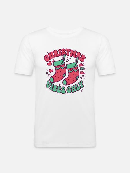 Noël Noël Ambiance - T-shirt près du corps Homme - blanc