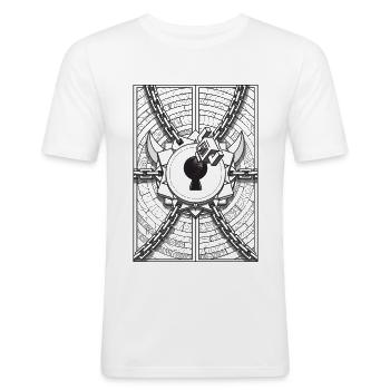 Nerd Dungeon Key - Men's Slim Fit T-Shirt - white - Front - Nik (191cm)
