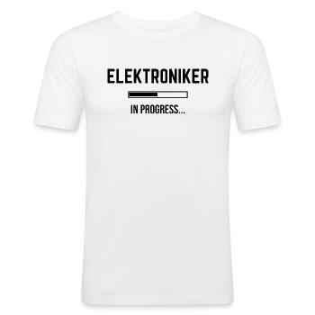 Electronics Technician In Progress - Men's Slim Fit T-Shirt - white - Front - Nik (191cm)