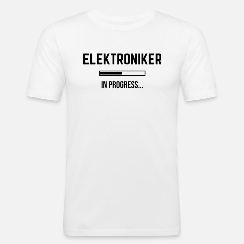 Electronics Technician In Progress - Men's Slim Fit T-Shirt - white