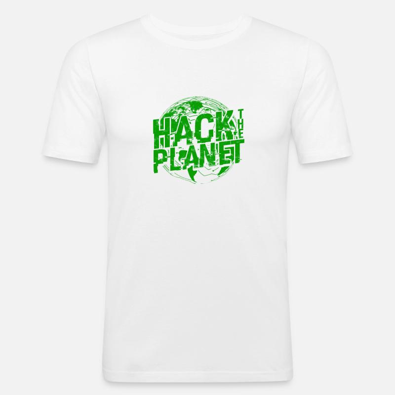 Hack the Planet Softwareentwickler - - Männer Slim Fit T-Shirt - Weiß
