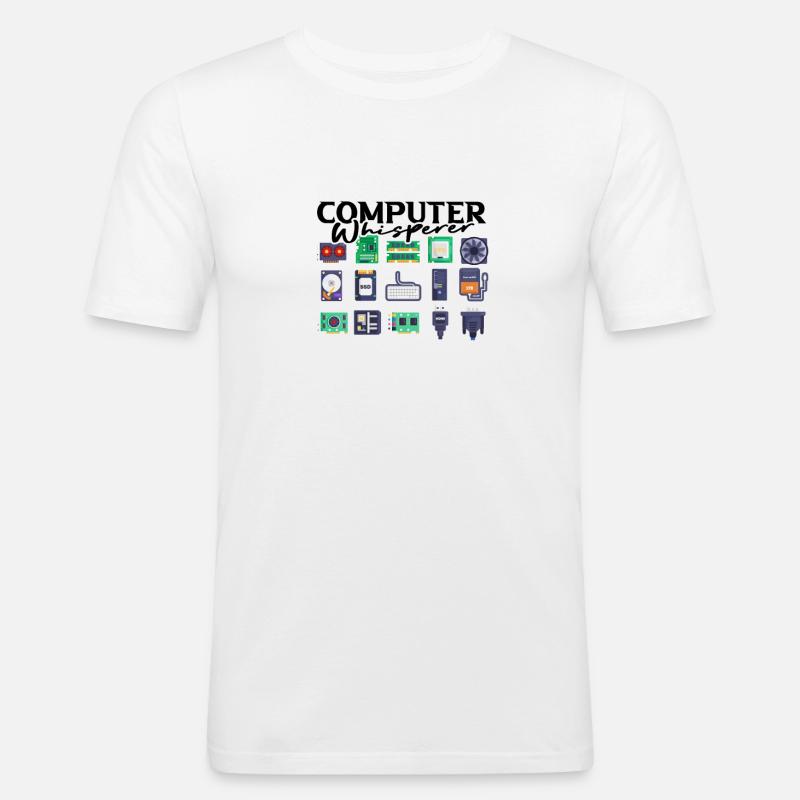 Computer Whisperer - Datenanalyst - Männer Slim Fit T-Shirt - Weiß