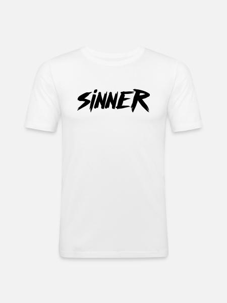 Sinner Graphic - Men's Slim Fit T-Shirt - white