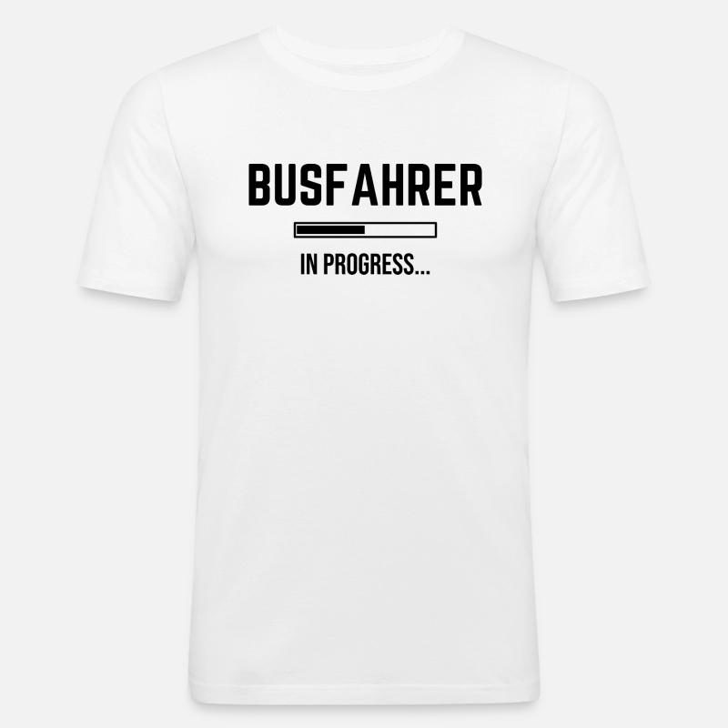 Busfahrer In Progress - Männer Slim Fit T-Shirt - Weiß