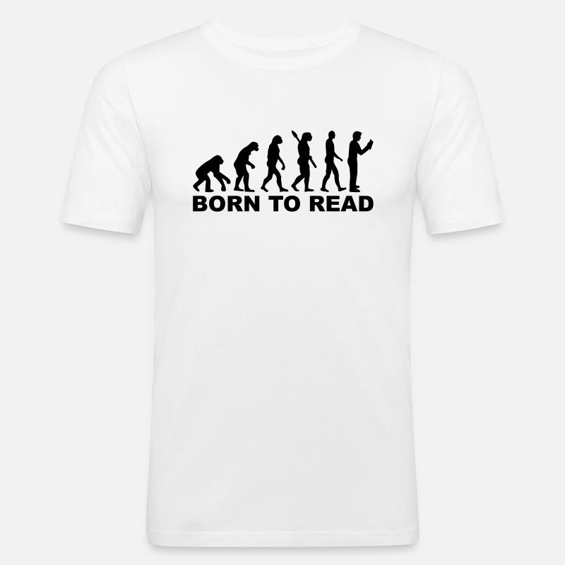 Evolution born to read - Men's Slim Fit T-Shirt - white