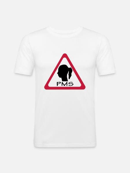 pms warning - Men's Slim Fit T-Shirt - white