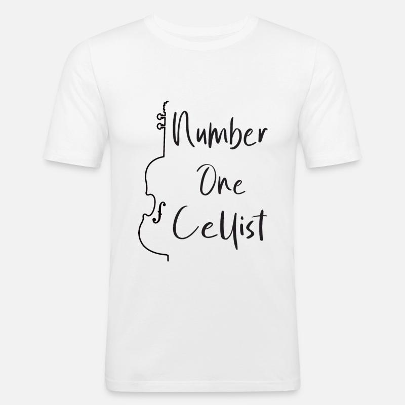 Cello Cellist Violoncello - Männer Slim Fit T-Shirt - Weiß