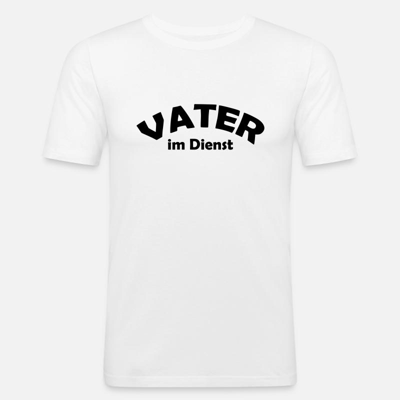vater im dienst - Männer Slim Fit T-Shirt - Weiß