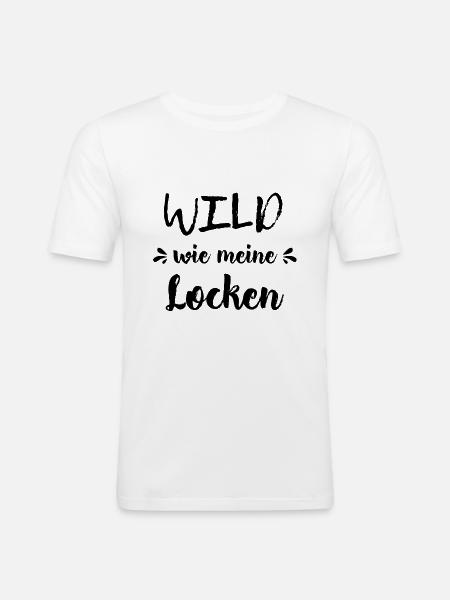 Wild curls curly hair gift curly hair - Men's Slim Fit T-Shirt - white