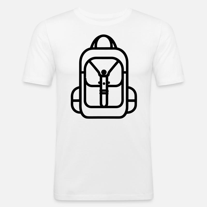 Rucksack - Männer Slim Fit T-Shirt - Weiß