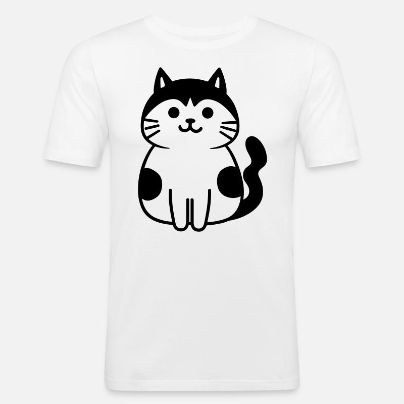 cat - Men's Slim Fit T-Shirt - white
