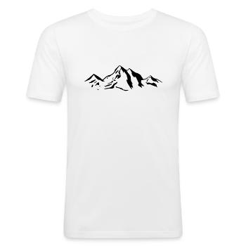 Berge Panorama Alpen Gipfel - Männer Slim Fit T-Shirt - Weiß - Vorne - Nik (191cm)