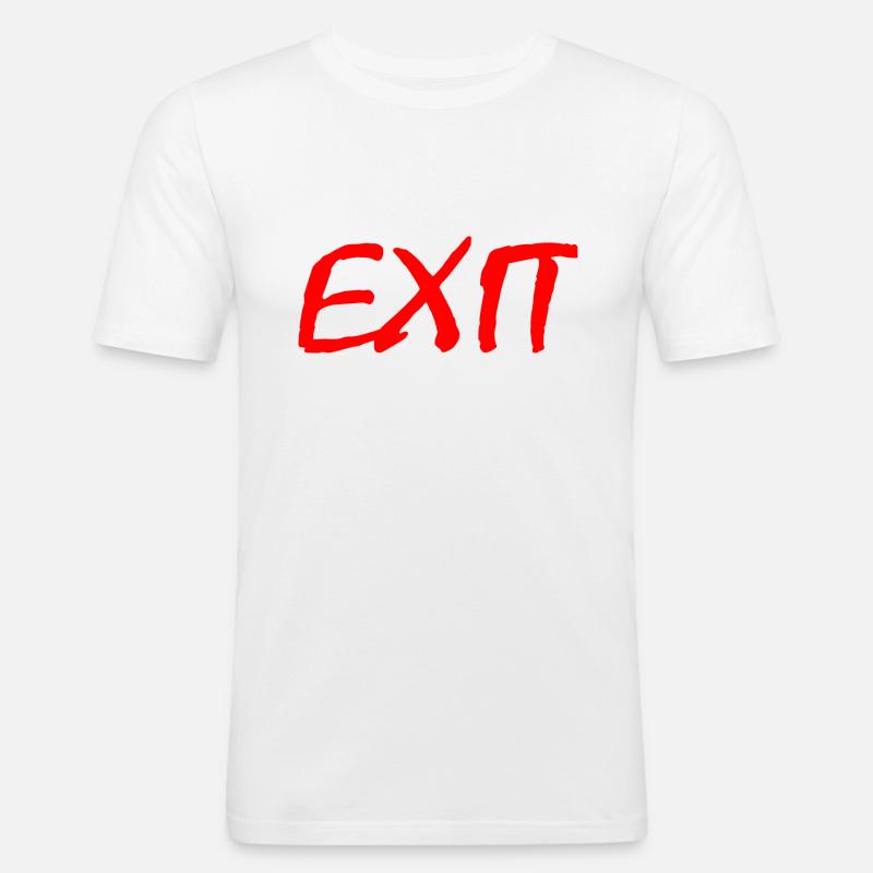 Exit - Männer Slim Fit T-Shirt - Weiß