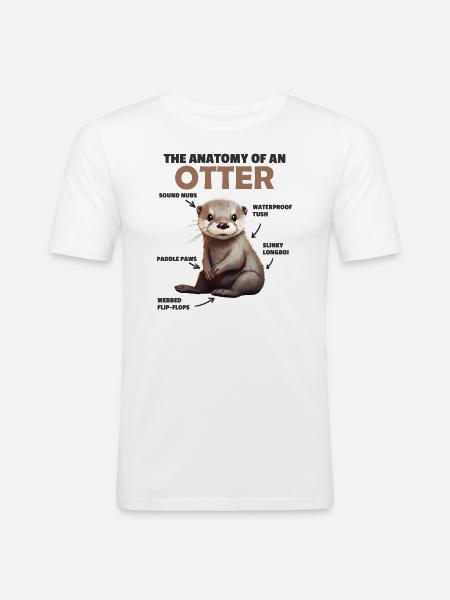 sweet otter explanation Anatomy of an otter - Men's Slim Fit T-Shirt - white