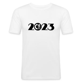 Chef 2023, Restaurant 2023 - Men's Slim Fit T-Shirt - white - Front - Nik (191cm)