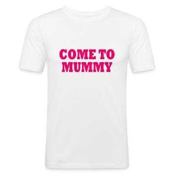 come to mummy - T-shirt près du corps Homme - blanc - Devant - Nik (191cm)