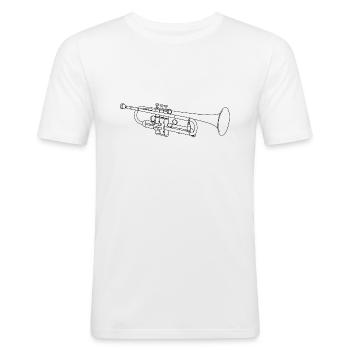 trompette - T-shirt près du corps Homme - blanc - Devant - Nik (191cm)
