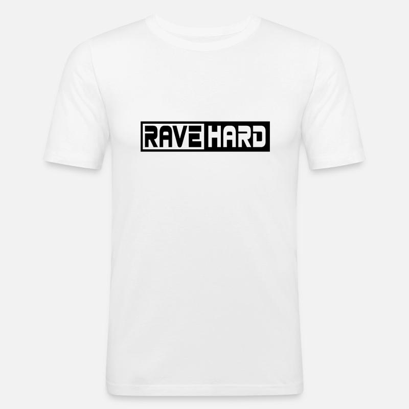 Rave Raver Techno Hardstyle - Männer Slim Fit T-Shirt - Weiß