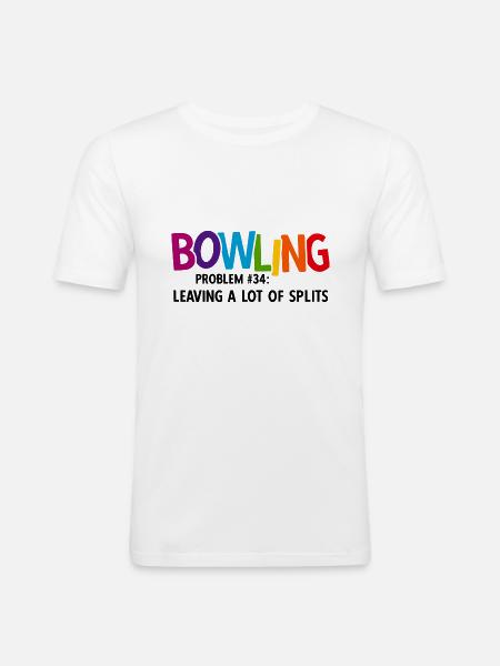 Bowling - Männer Slim Fit T-Shirt - Weiß