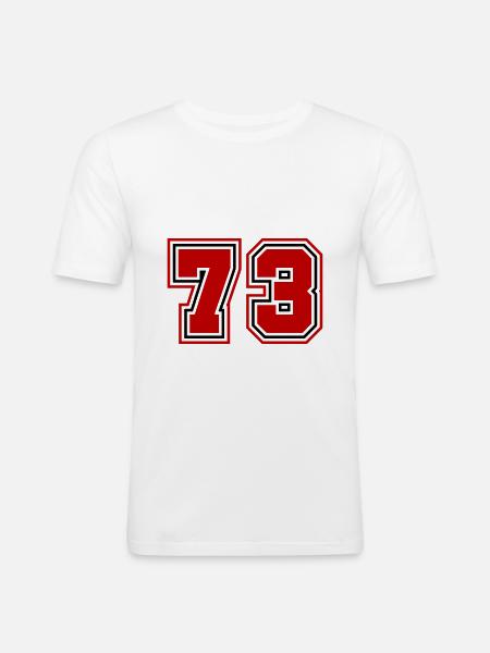73 Zahl Symbol - Männer Slim Fit T-Shirt - Weiß