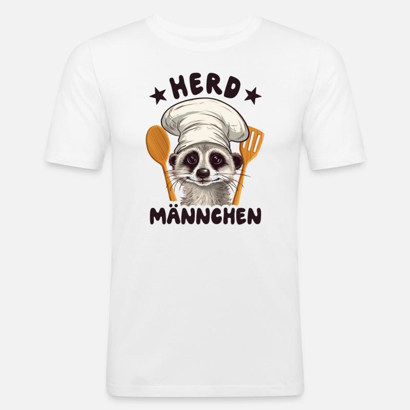 Herdmännchen Erdmännchen Koch - Männer Slim Fit T-Shirt - Weiß