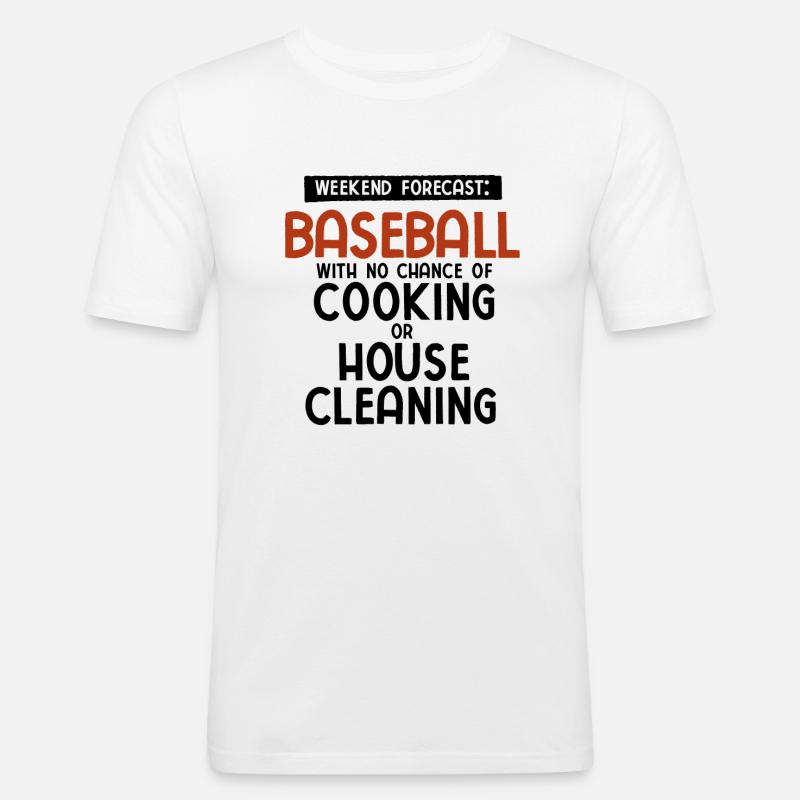 Baseball - Männer Slim Fit T-Shirt - Weiß