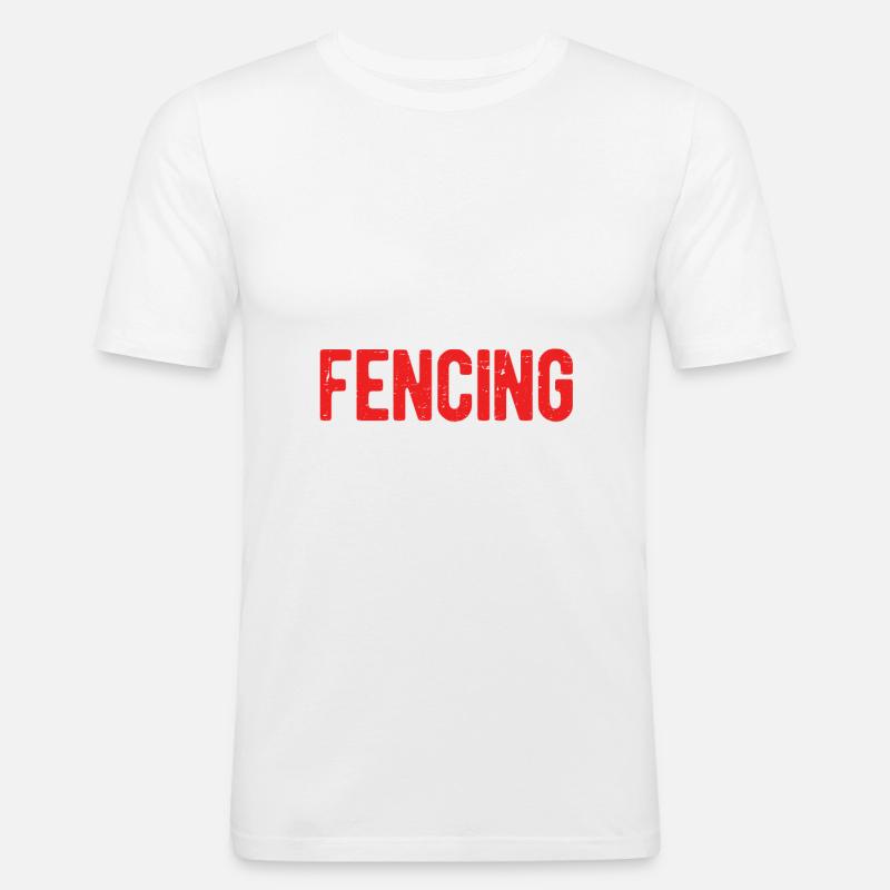 Fechten - Männer Slim Fit T-Shirt - Weiß