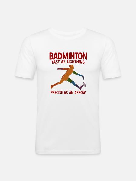 Badminton - Männer Slim Fit T-Shirt - Weiß