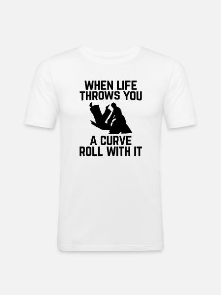 BJJ Jiu Jitsu - Männer Slim Fit T-Shirt - Weiß